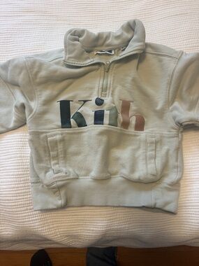 Kith Kids Sage Half-Zip Pullover with Multicolor Logo size extra small 4/5